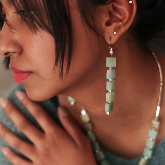 Amazonite Set: bracelet and earrings